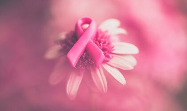 Blume mit rosa Schleife